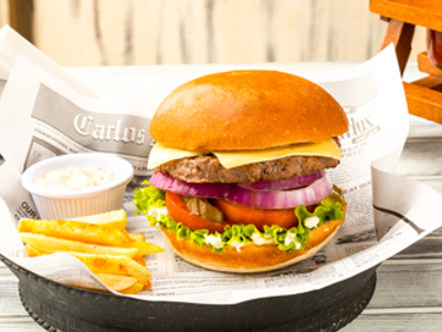 Beef Burger With Cheese Sandwich