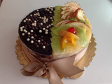 Half Fruits And Half Chocolate Torte