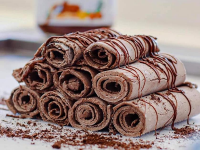 Ice Cream Roll Ferrero Rocher Chocolate