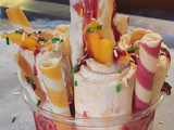 Banana With Strawberry Ice Cream Roll