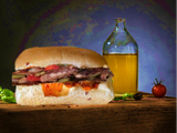 Oriental Sausage Sandwich With Pomegranate Molasses