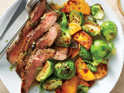 Lean Beef Steak With Grilled Vegetables - 400 Calories