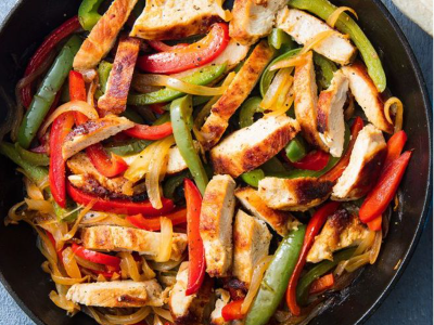 Chicken Fajita With Steamed Rice - 360 Calories
