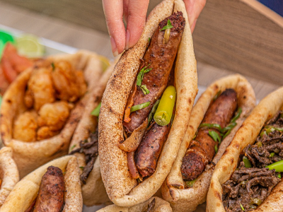 Alexandrian Sausage Baladi Sandwich