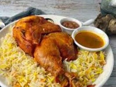 Half Chicken Mandi With Biryani