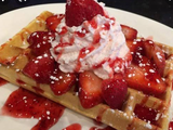Waffle With Strawberry Sauce