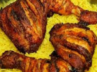 Half Grilled Chicken With Rice