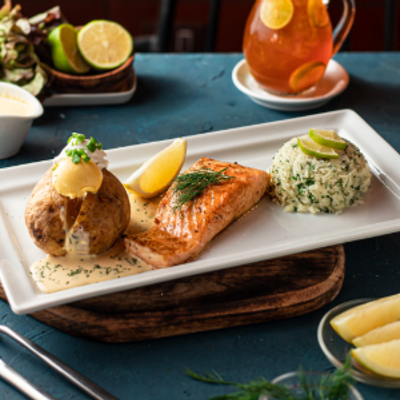 Pan Seared Salmon Steak