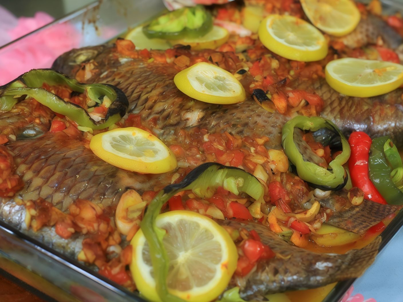 Tilapia Fish With Shrimp And Potatoes Tray