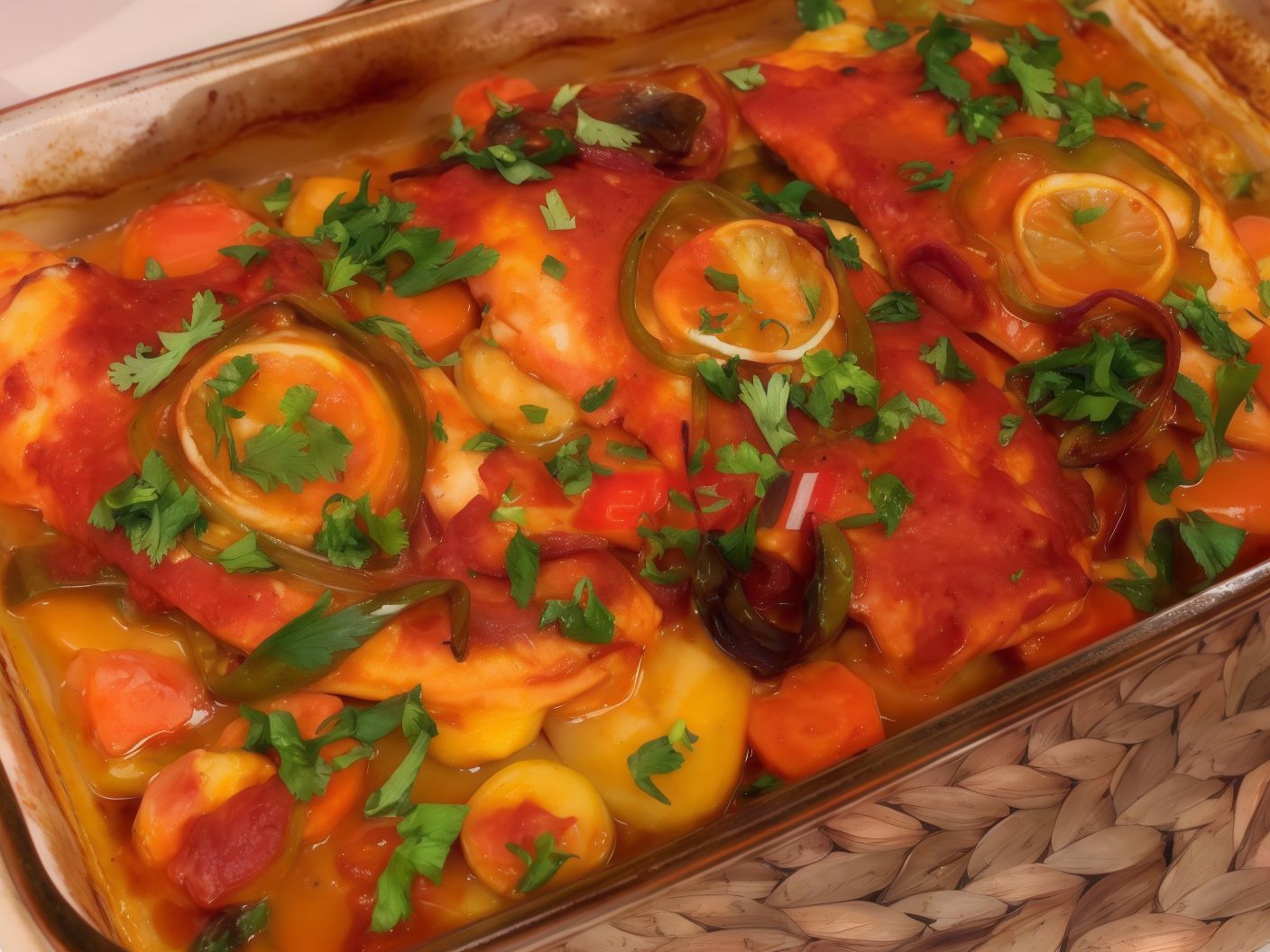 Fish Fillet Casserole With Red Sauce