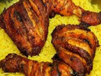 Half Grilled Chicken With Rice