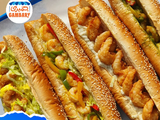 Crispy Shrimp With Cheddar Cheese Sandwich