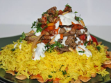 Meat Shawerma Fatteh With Basmati Rice