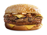 Beef Burger With Mushroom And Cheese Sandwich
