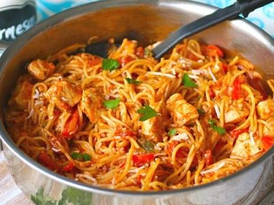 Chicken Shawerma Spaghetti