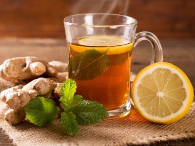 Ginger Drink With Lemon And Mint