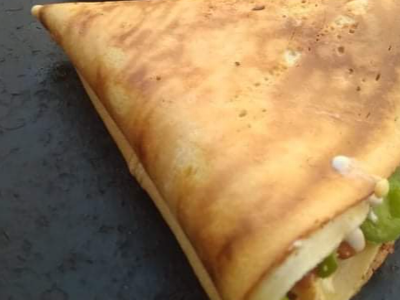Beef Burger With Eggs Crepe