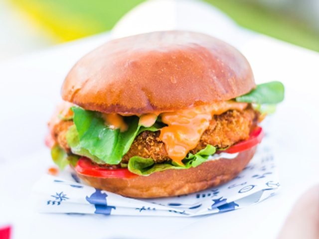 Fried Shrimp Burger Sandwich