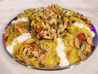 Basmati Rice With Chicken Shawerma