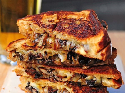 Gouda Cheese Roasted Mushroom Toasty Sandwich