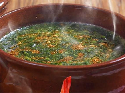 Shrimp With Molokhia