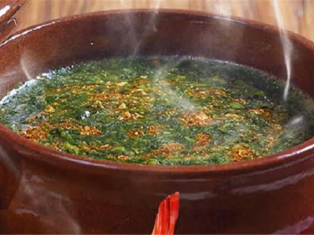 Shrimp With Molokhia
