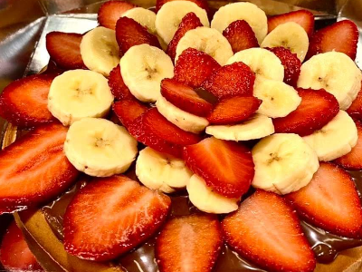 Waffle Mix Fruits Banana And Strawberry