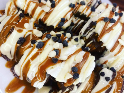 White Chocolate Waffle Fatteh