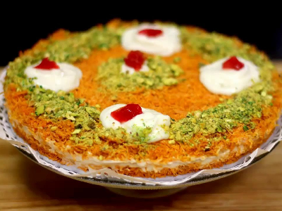 Crunchy Konafa With Milk And Cream