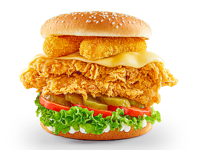 Fried Chicken Bomb Cheese Sandwich
