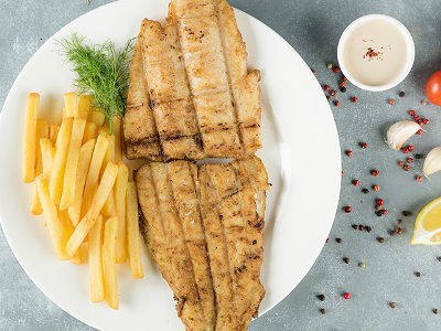 Grilled Zander Fish With Bran