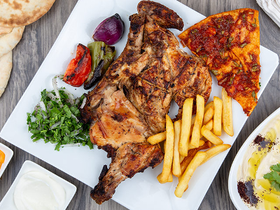 Quarter Chicken With Vine Leaves