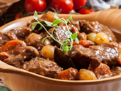 Quarter Meat With Vine Leaves