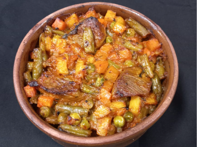 Mixed Vegetables With Baladi Meat Casserole
