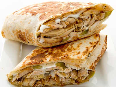 Chicken Shawerma With Mozzarella Cheese Sandwich