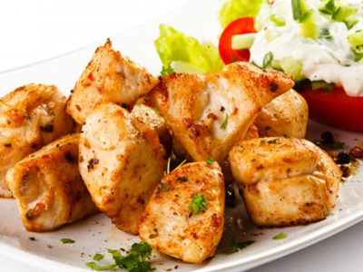 Half Chicken Shish With Bones Cut Into 4 Pieces