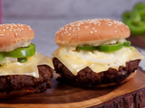 Beef Burger with Eggs Sandwich