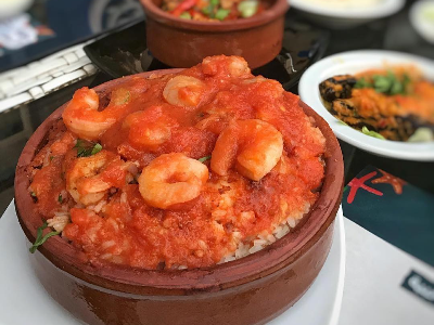 Grits with Shrimp Pan