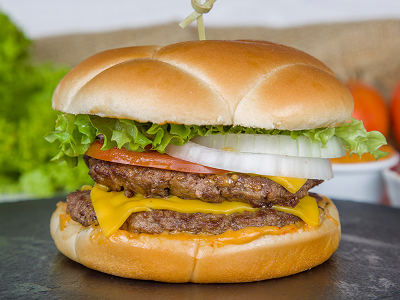 Beef Burger with Cheddar Cheese Sandwich