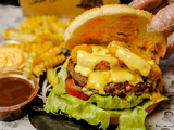 Onion Rings Burger Sandwich