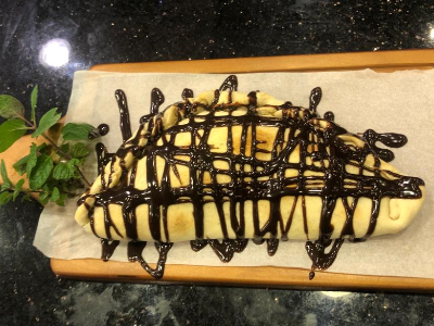 Calzone With Nutella Chocolate And Vanilla And Banana