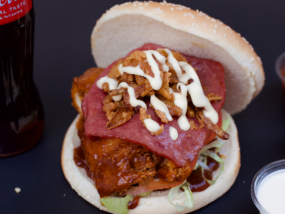 Fried Chicken With Mushroom Sandwich
