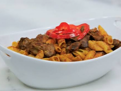 Pasta With Liver And Tomato Sauce