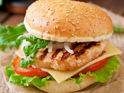 Charcoal Grilled Negm Chicken Burger Sandwich