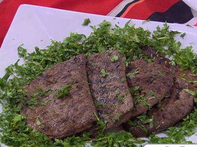 Half Kebda And Salad And Bread