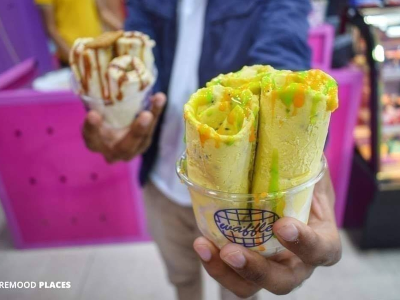 Kiwi Pineapple Roll Ice Cream