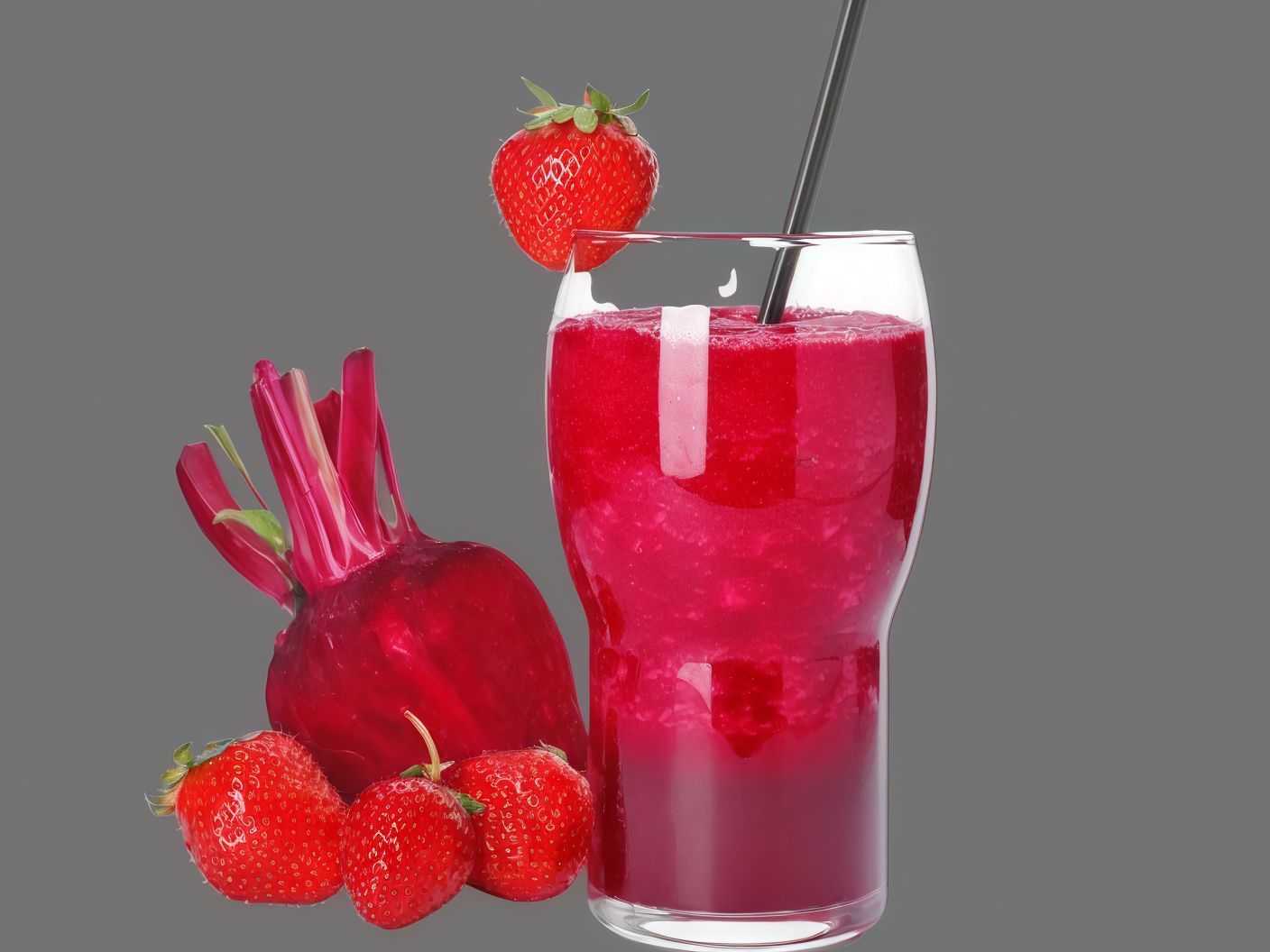 Fresh Strawberry And Beet Juice
