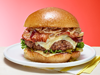 Burger And Beef Bacon Sandwich