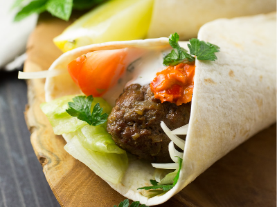 Wrap Kofta With Cheese Sance