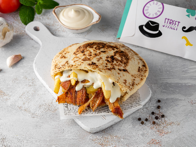 Chicken Shawarma In Pita Bread Sandwich